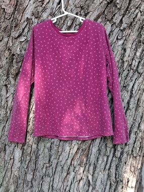 wonder nation Fuchsia Long-Sleeve Polka Dot Tee